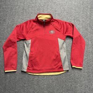San Francisco 49ers 1/4 Zip Sweatshirt Girls Youth Medium (10-12) Red NFL